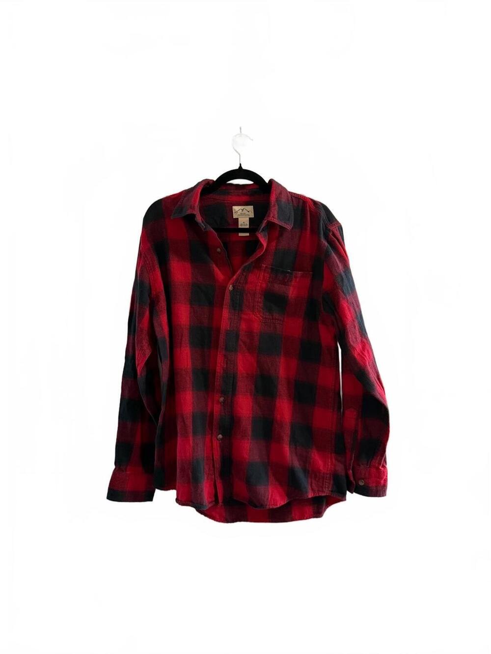 Blue Mountain Red Black Buffalo Plaid Flannel Button Up Shirt Men’s Medium